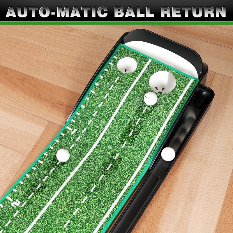 Champkey Premium Golf Putting Green Indoor with 3 Golf Putting Gates - Improves Putting Accuracy and Skill Levels Golf Putting Mat - Ideal for Indoor and Outdoor Training - Image 4